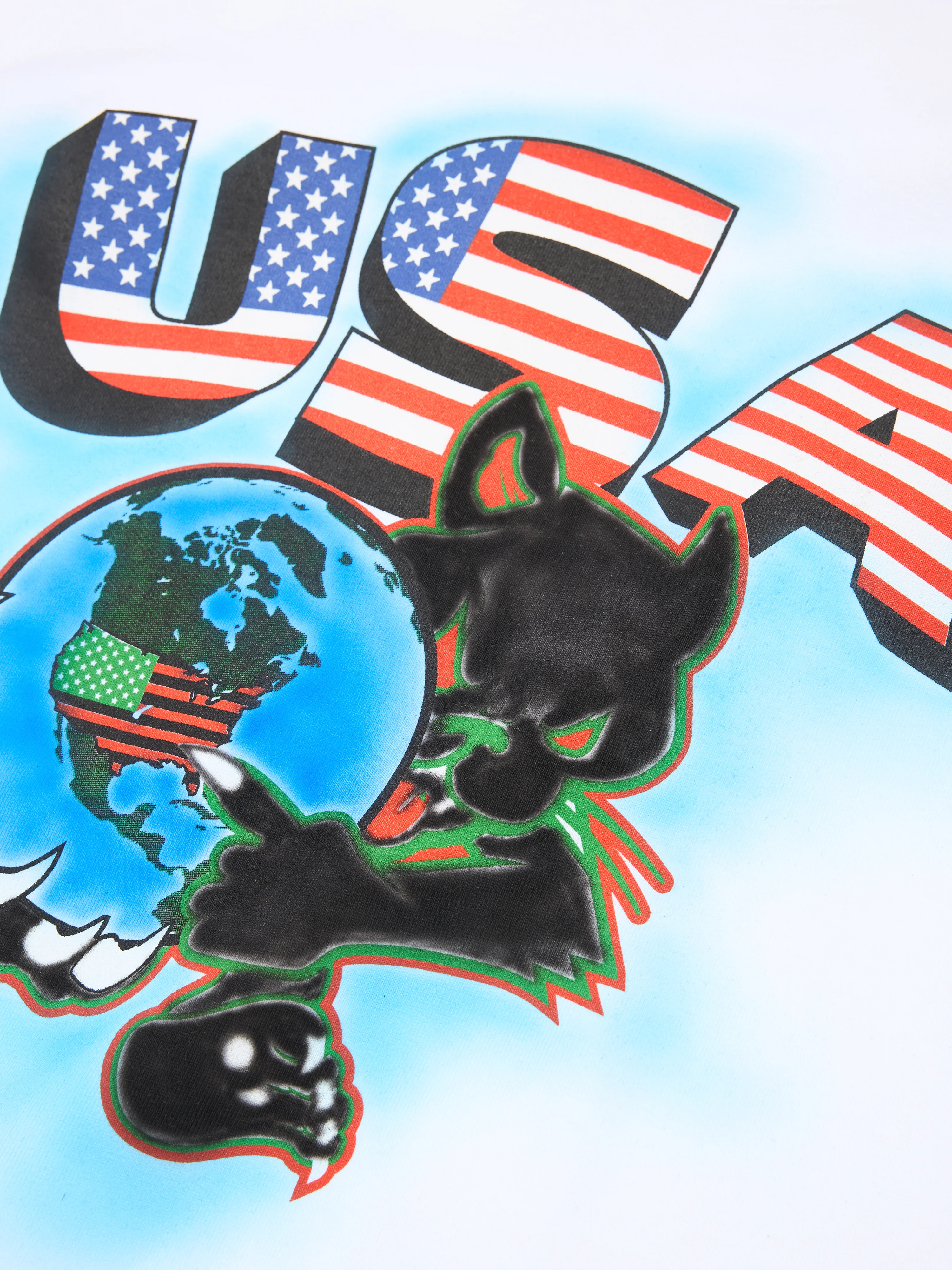 Airbrush Panther Mascot Long Sleeve Tee White - Image 2