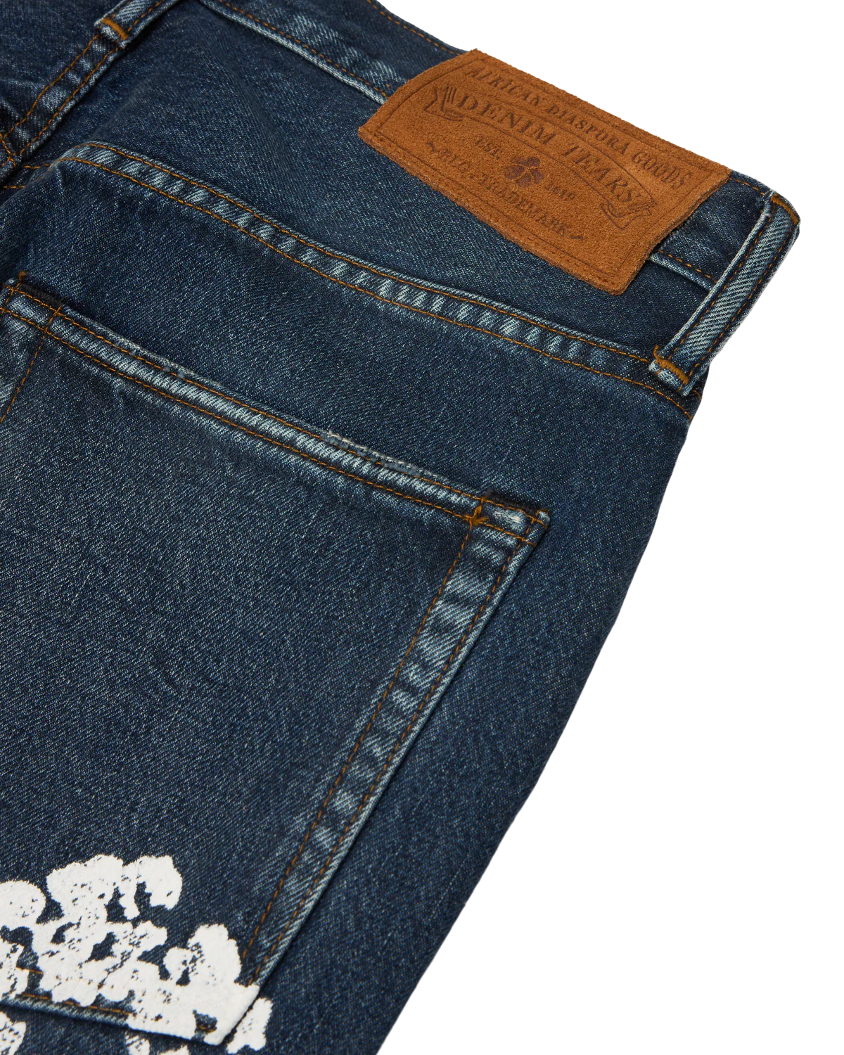 Baggy Cotton Wreath Denim Pant Dark Wash - Image 3