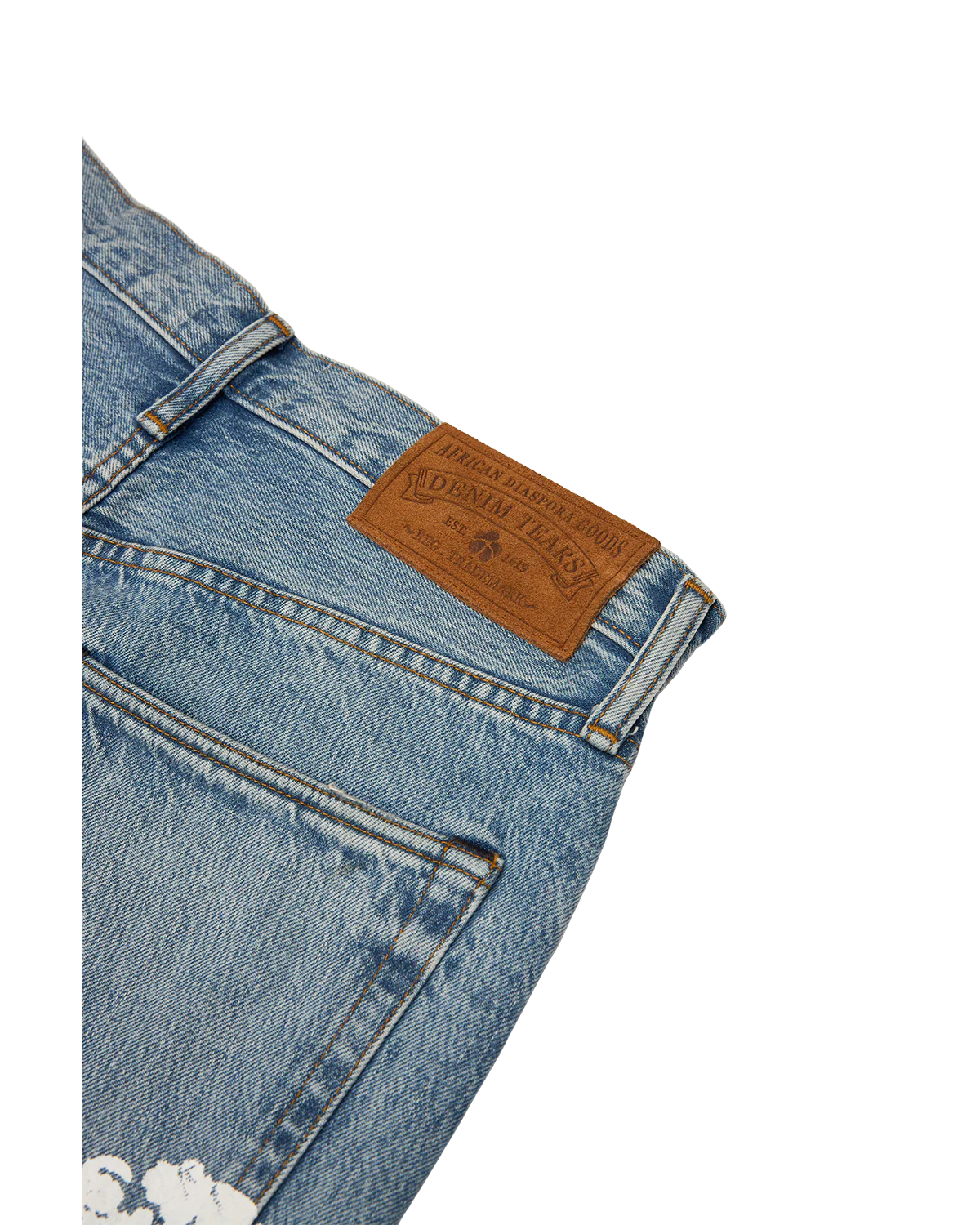 Baggy Cotton Wreath Denim Pant Light Wash - Image 3