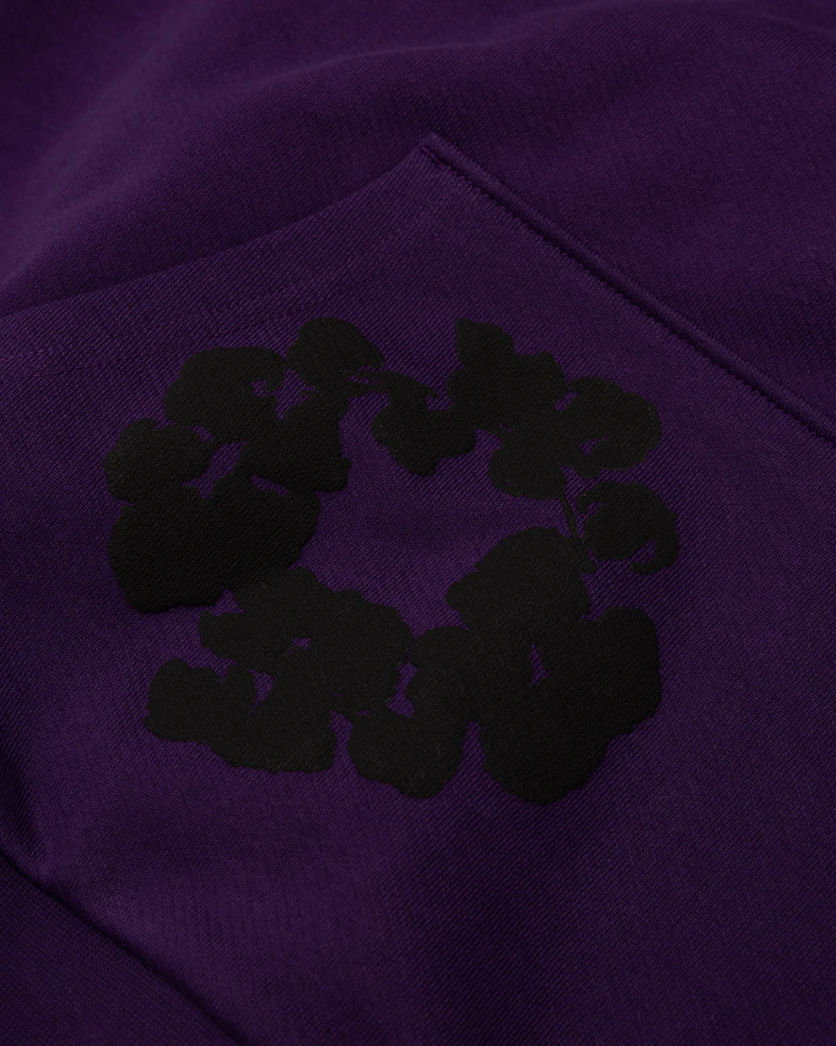 Black Cotton Wreath Hoodie Purple - Image 3