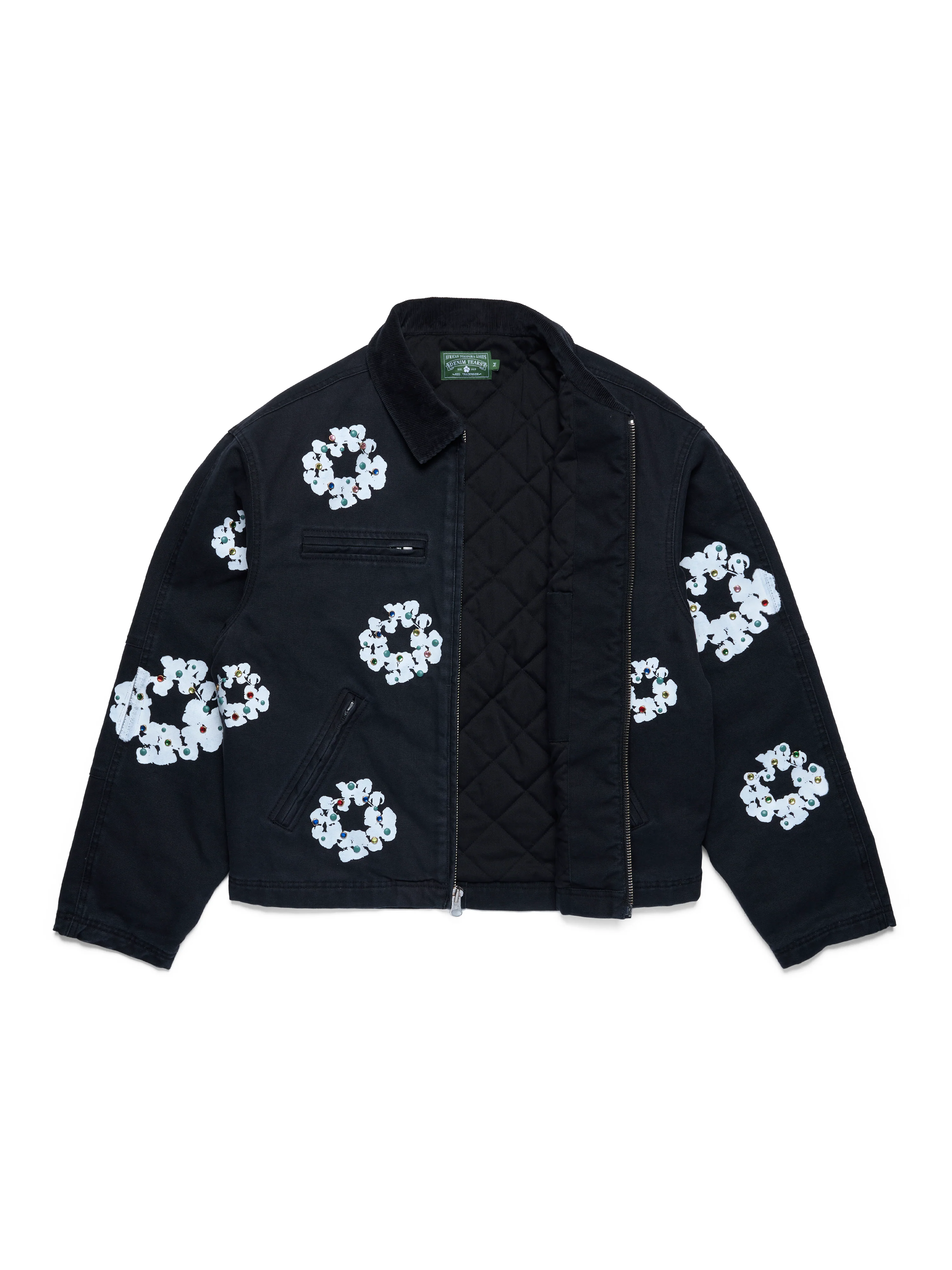 Cotton Wreath Canvas Work Jacket Black - Image 3