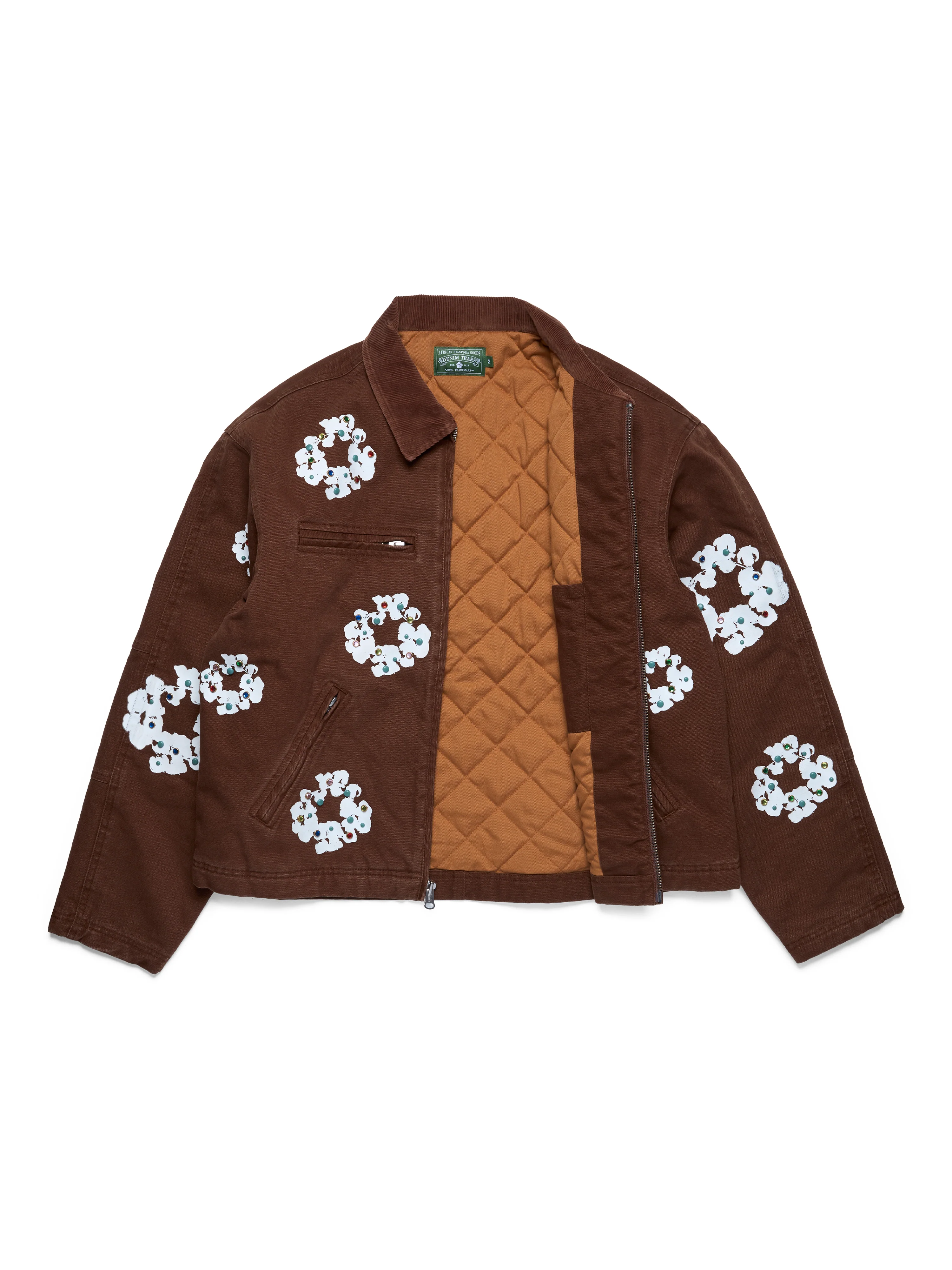 Cotton Wreath Canvas Work Jacket Brown - Image 3