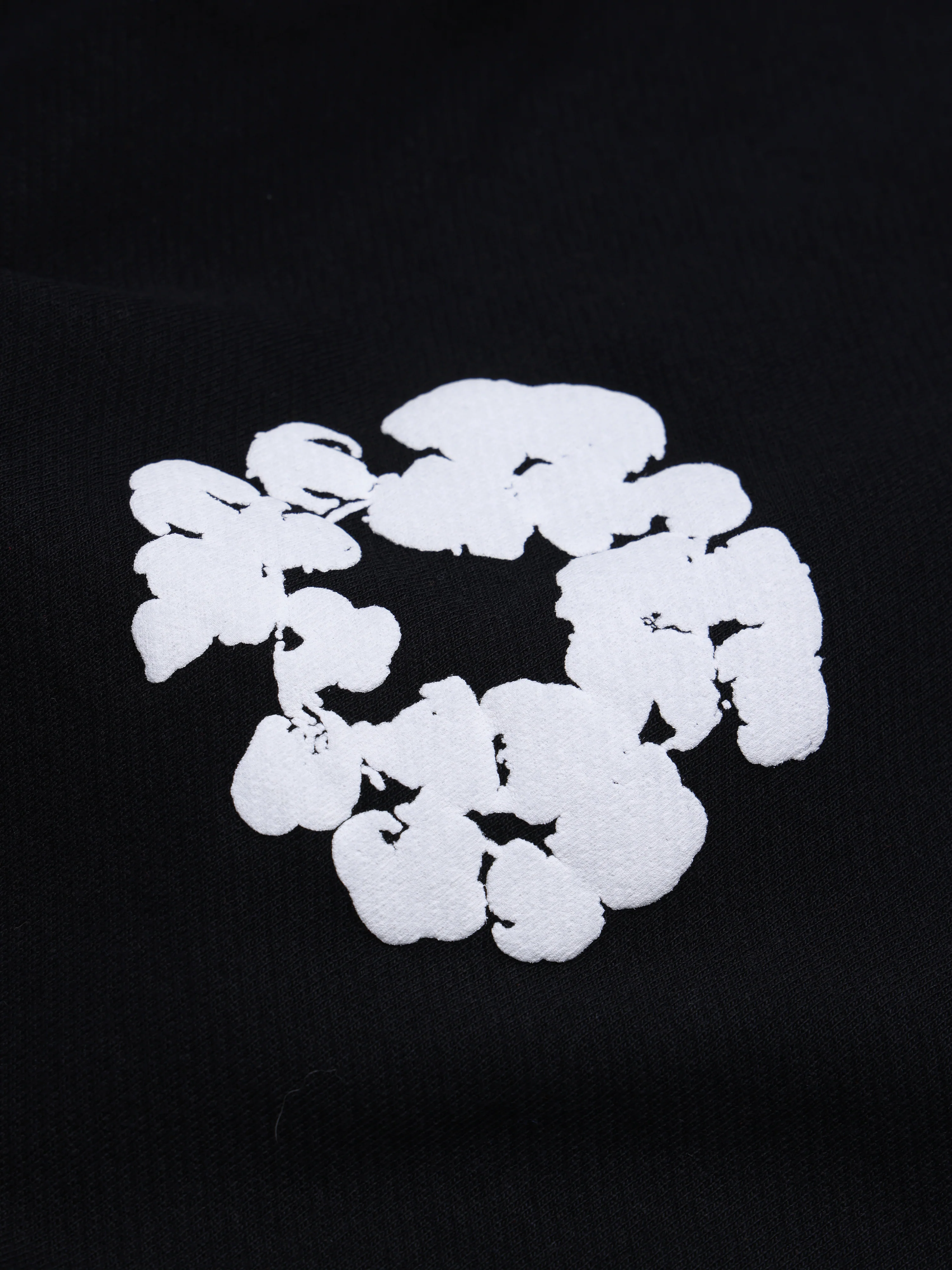 Cotton Wreath Baggy Sweatpants Black - Image 3