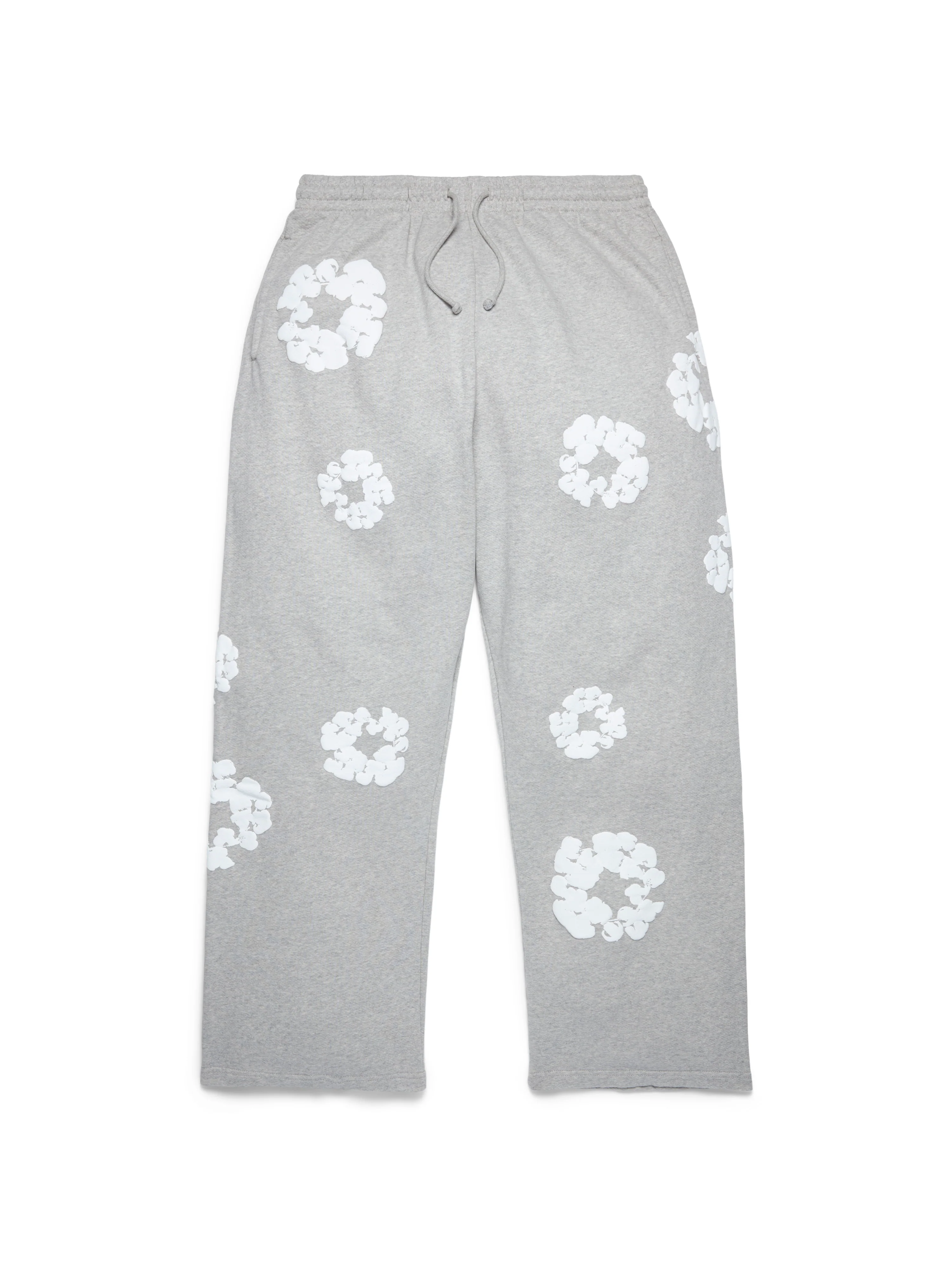 Cotton Wreath Baggy Sweatpants Grey