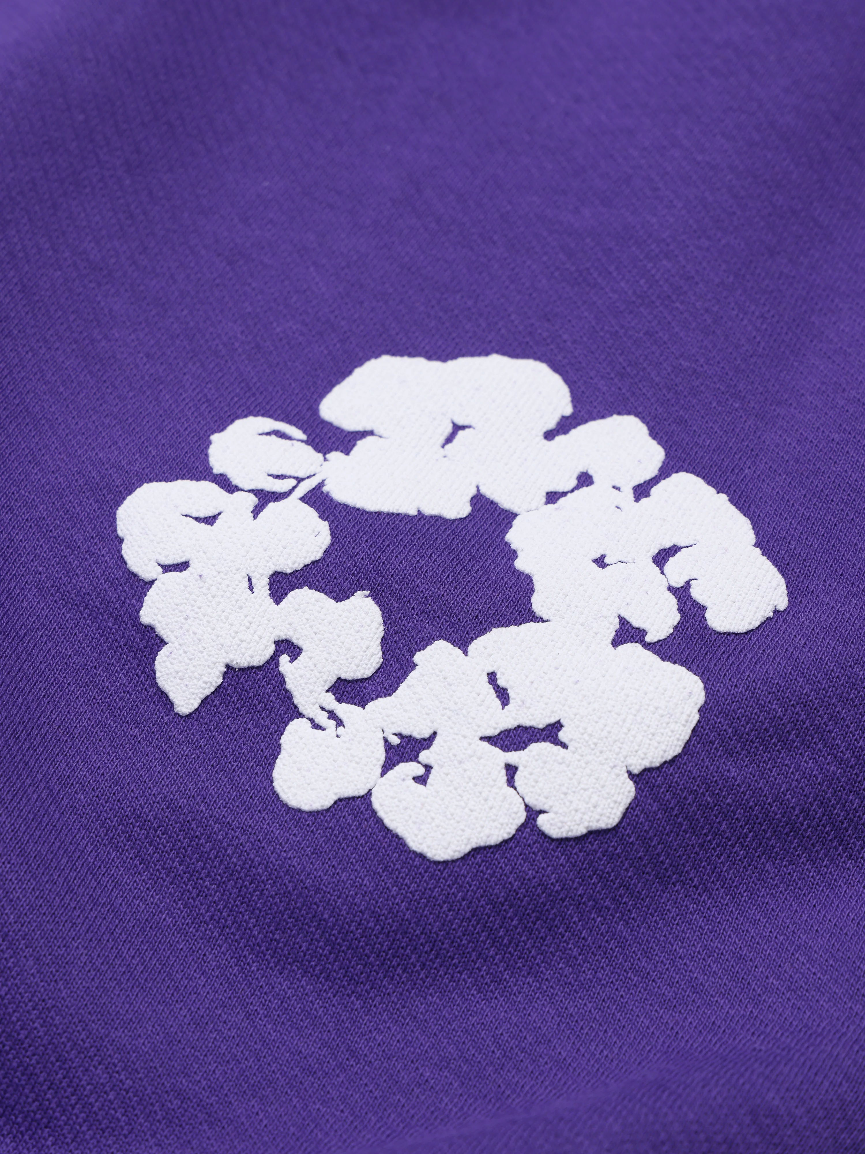 Cotton Wreath Baggy Sweatpants Purple - Image 3