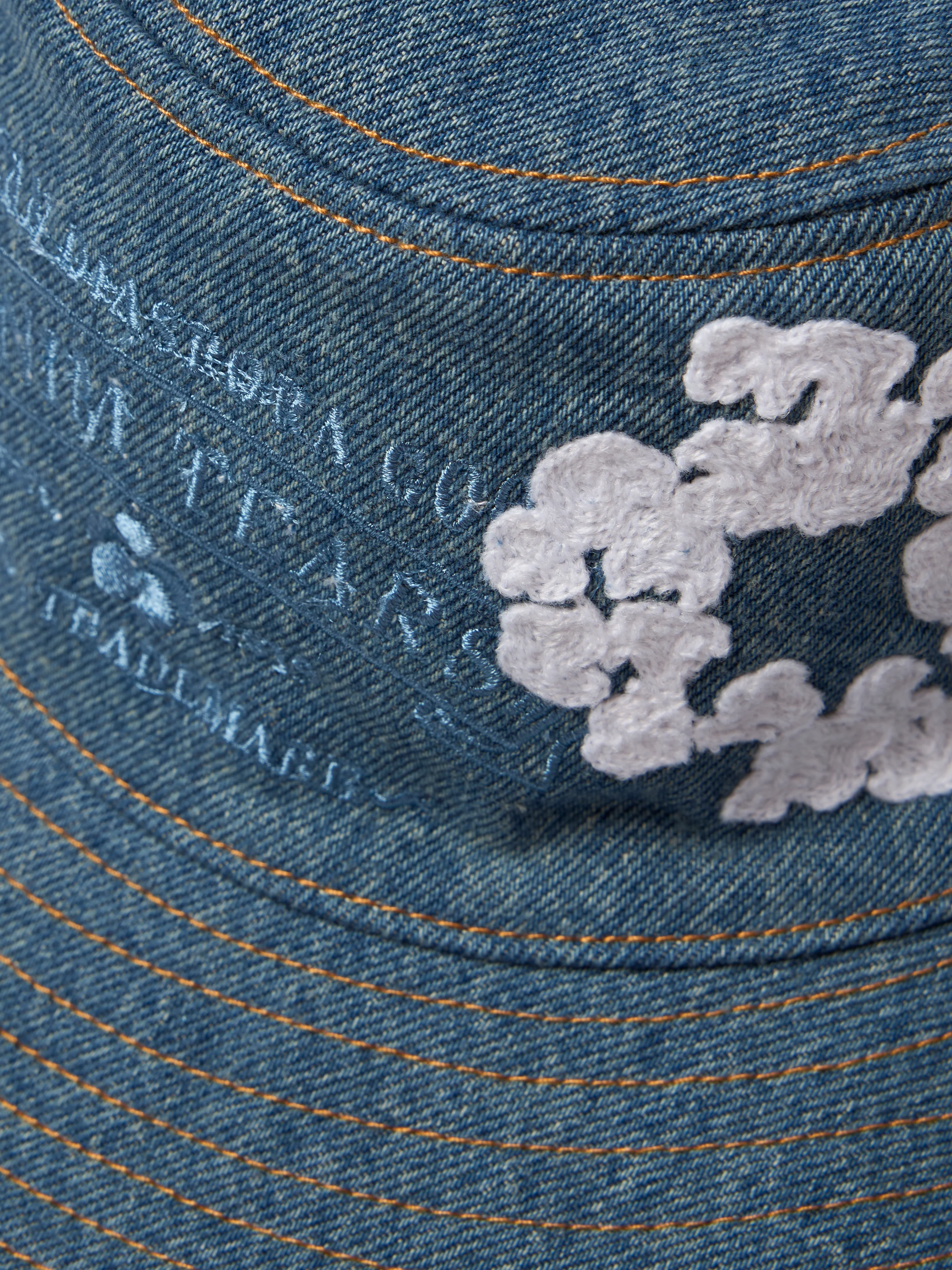 Denim Cotton Wreath Bucket Hat Light Wash - Image 3