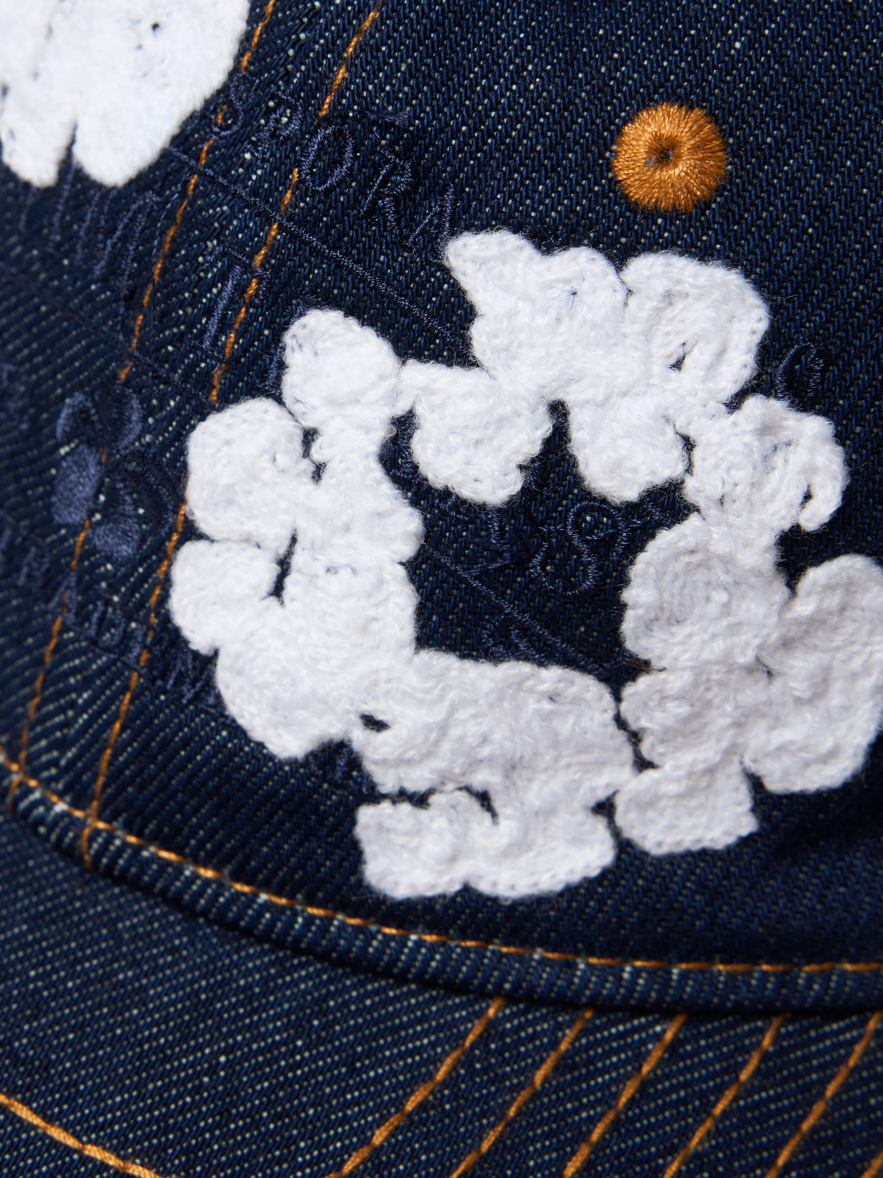 Denim Cotton Wreath Cap Washed Indigo - Image 3