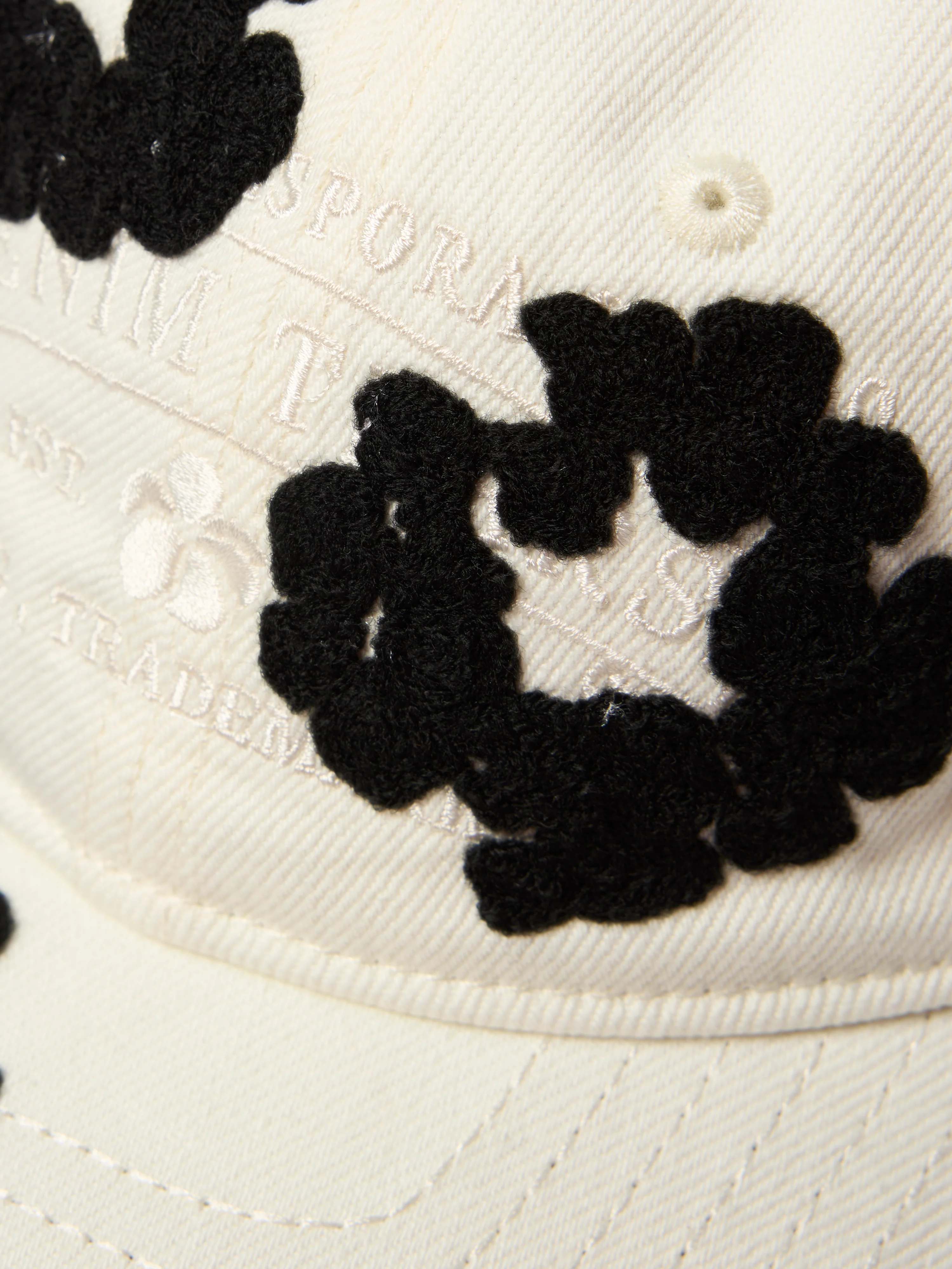 Denim Cotton Wreath Cap White - Image 3