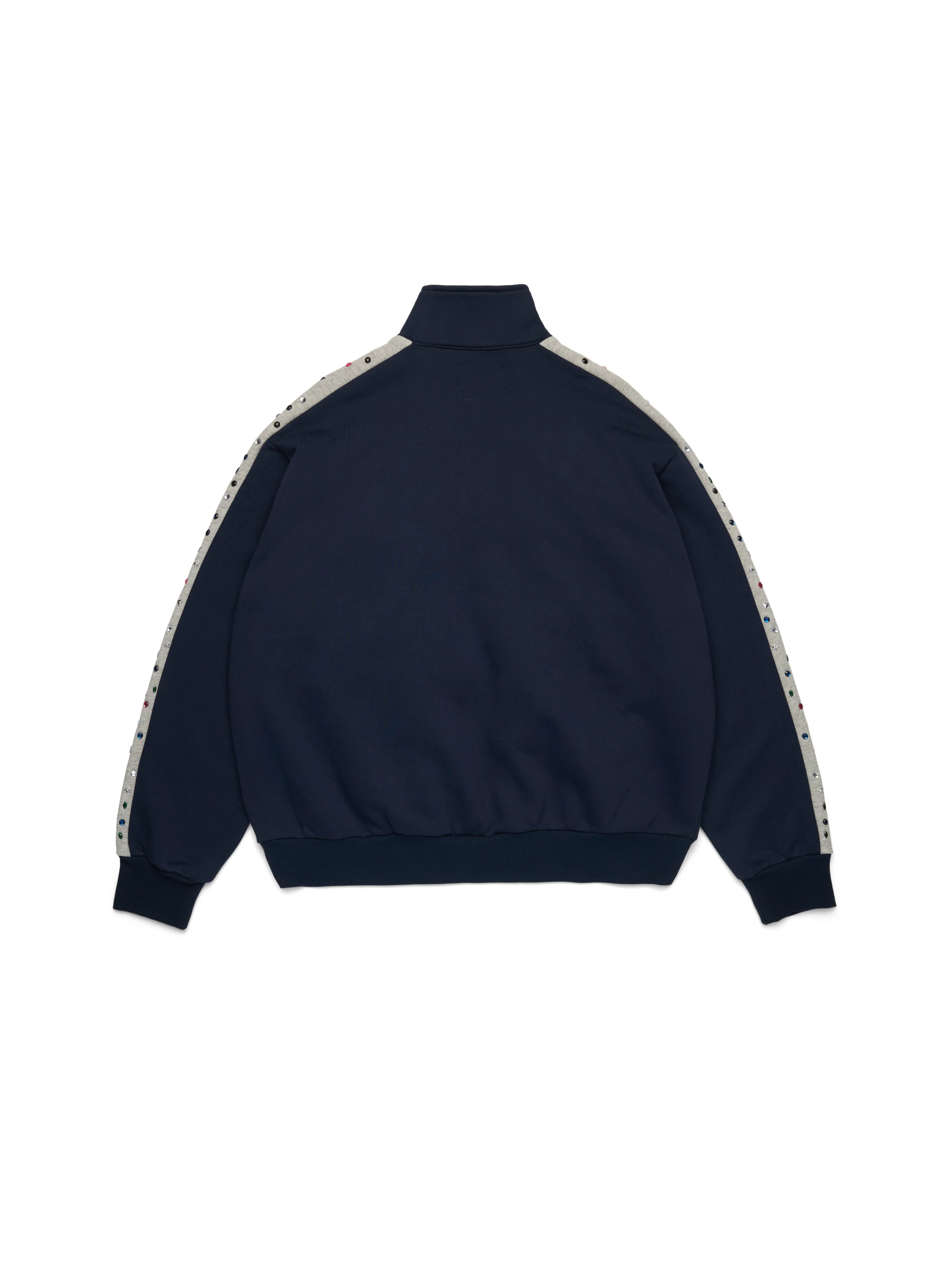 Denim U Rhinestone Fleece Track Jacket Navy - Image 2