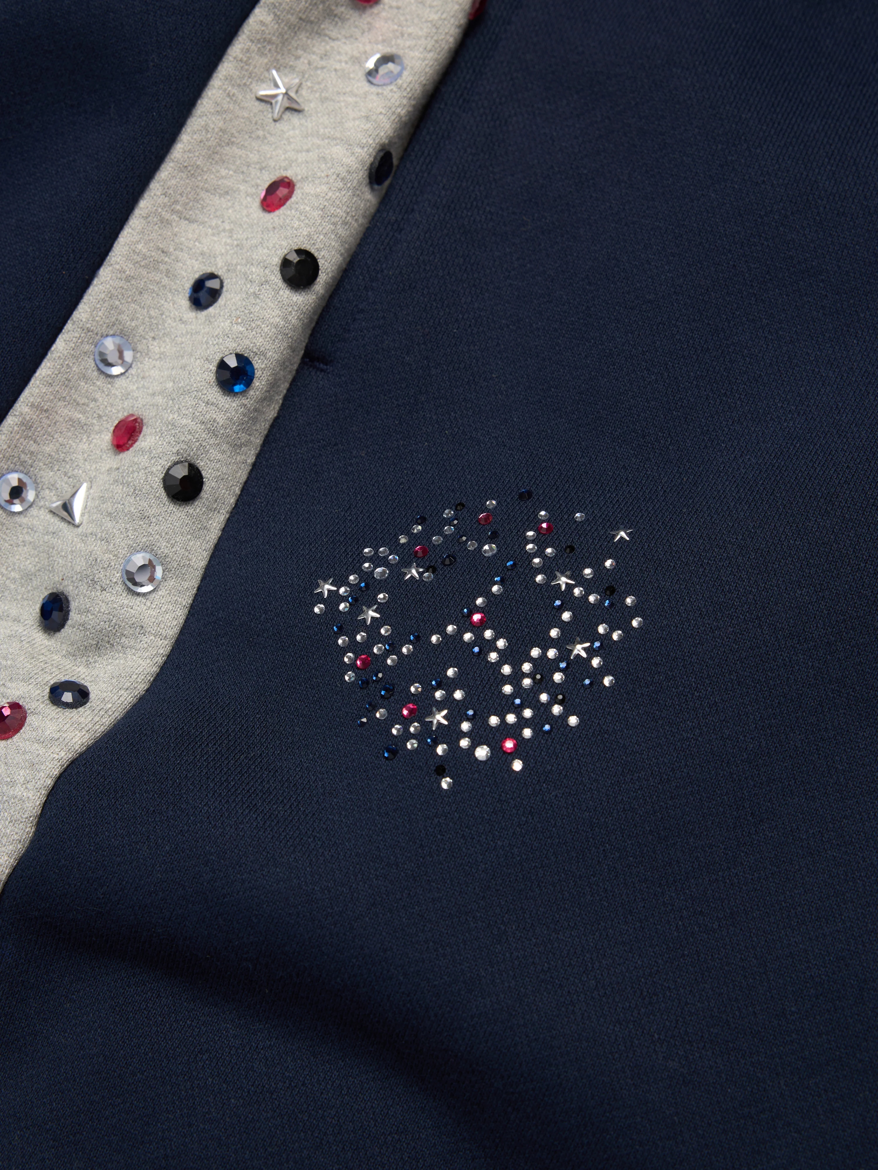 Denim U Rhinestone Sweatpant Navy - Image 3