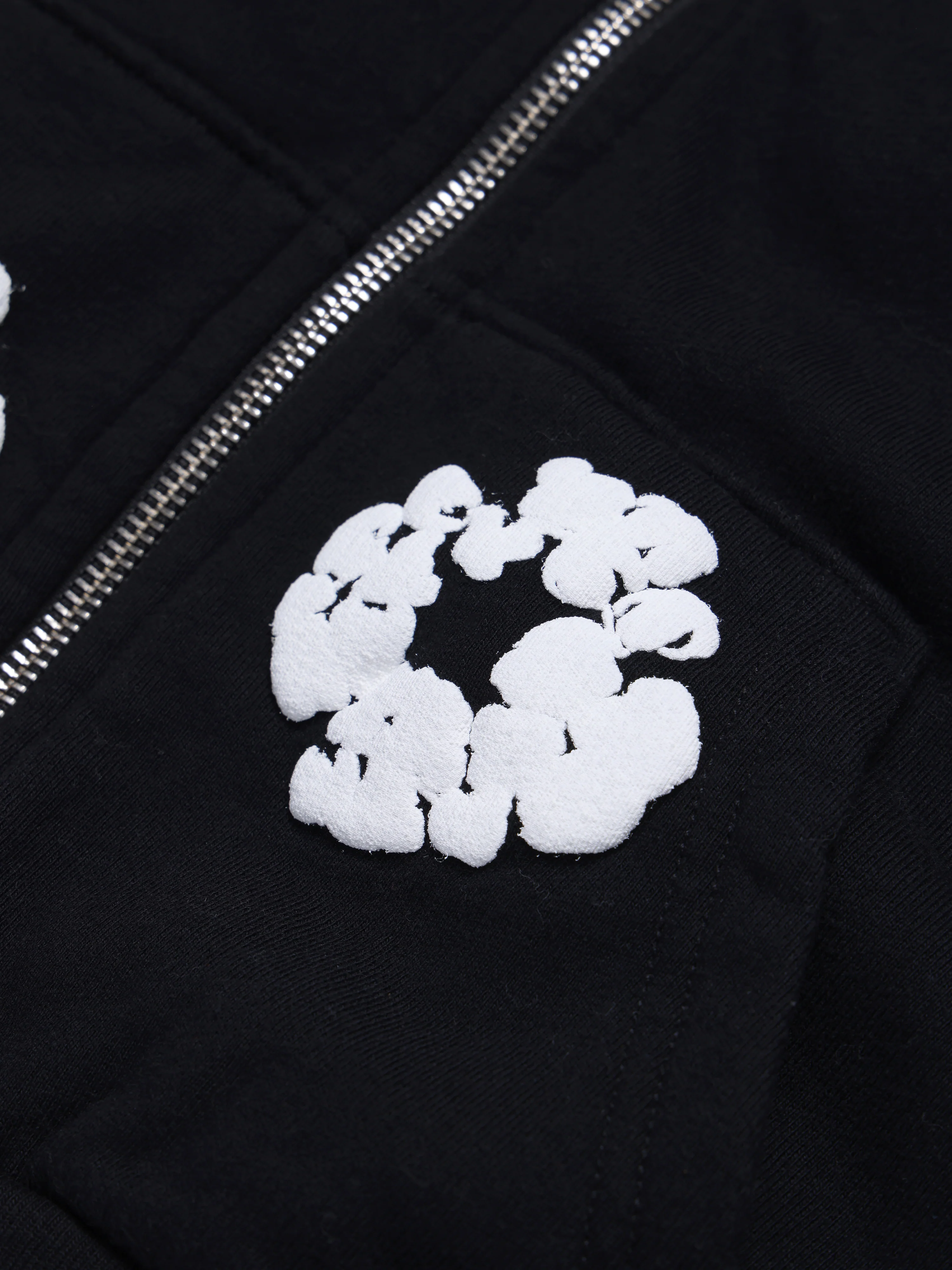 Kids Cotton Wreath Zip Hoodie Black - Image 3