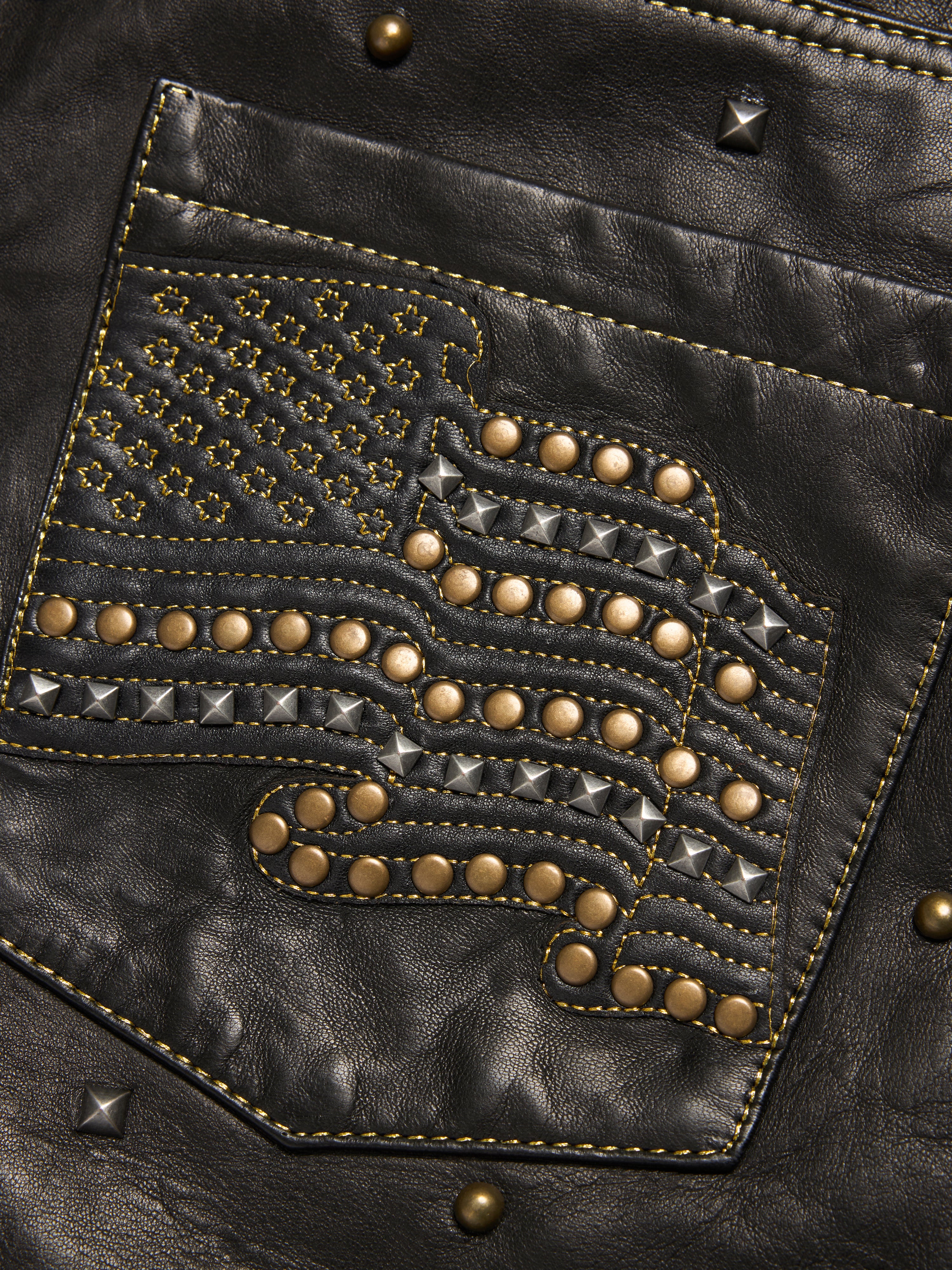 Libertas Studded Leather Shorts - Image 3