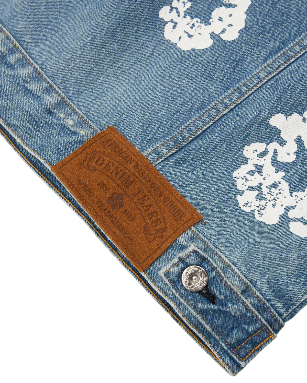 Cotton Wreath Denim Jacket Light Wash - Image 3