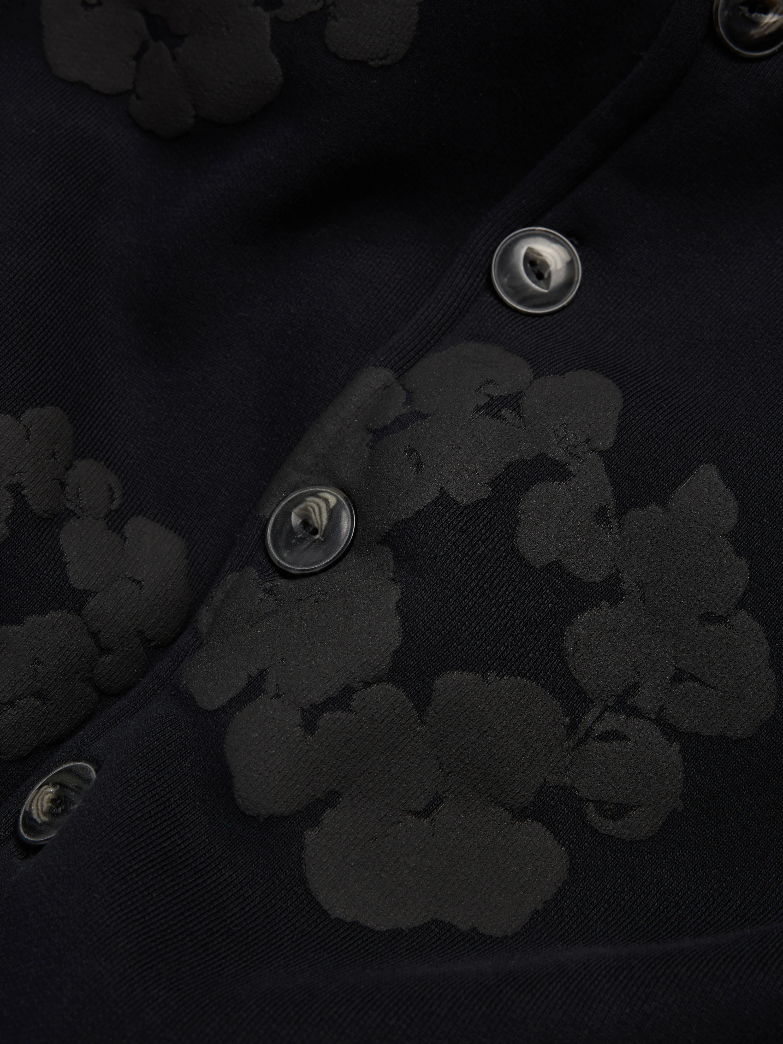 Cotton Wreath Cardigan Hoodie Black - Image 3