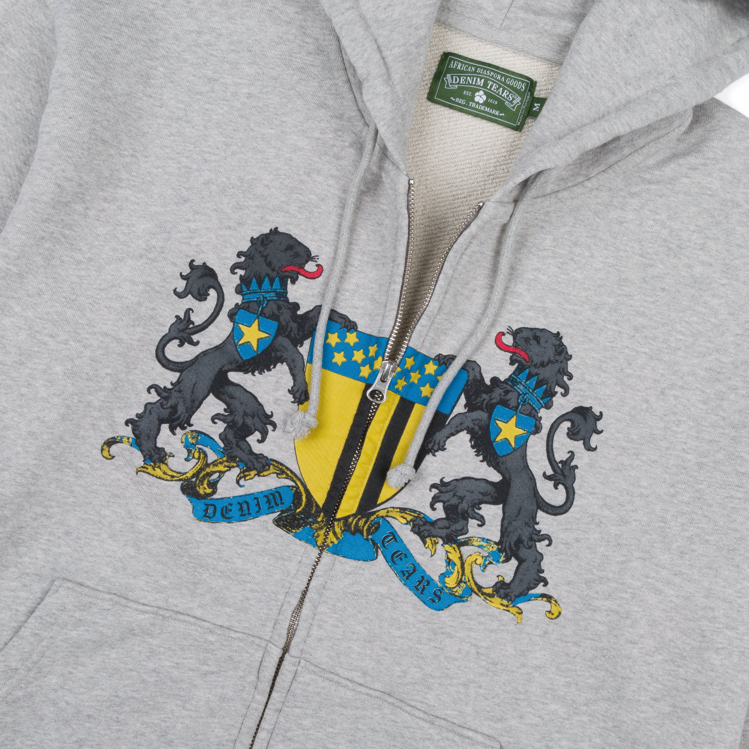 Panther Crest Zip Up Hoodie Grey - Image 3