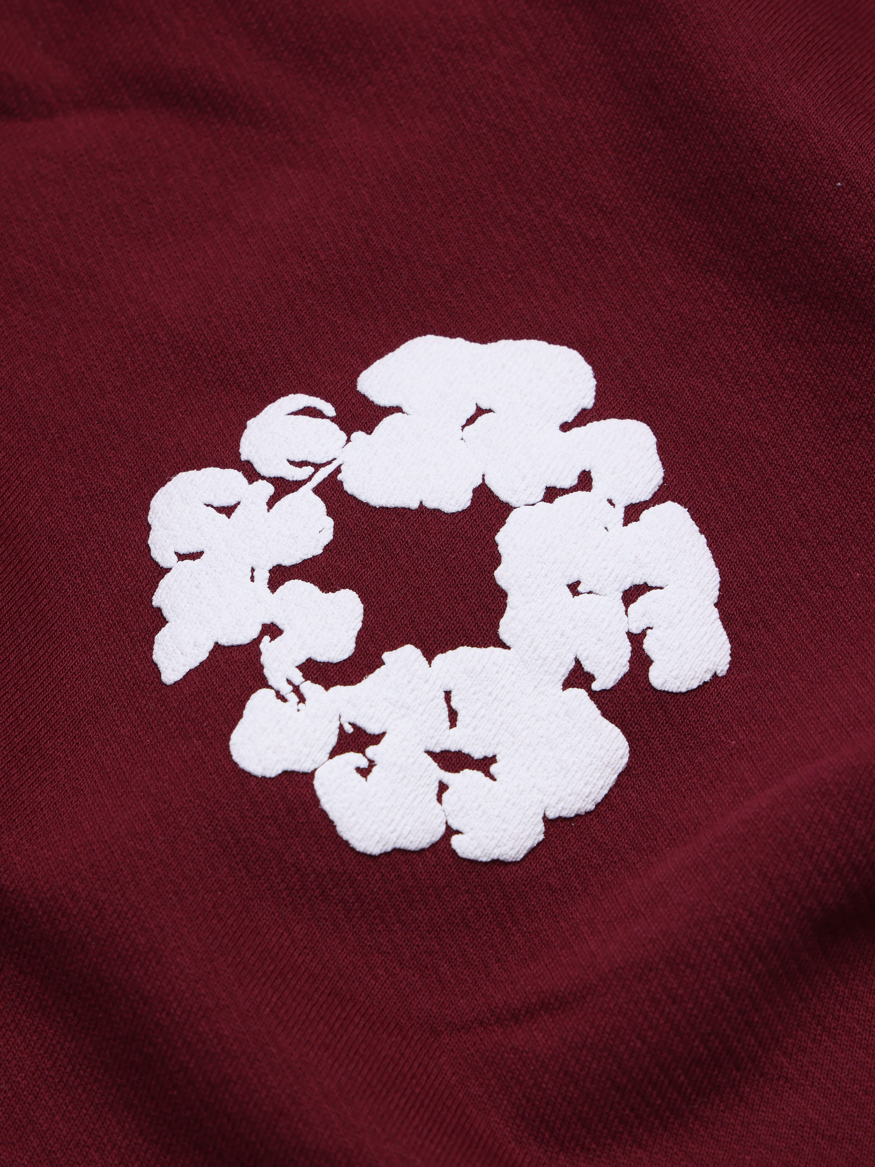 Cotton Wreath Sweatpants Burgundy - Image 3