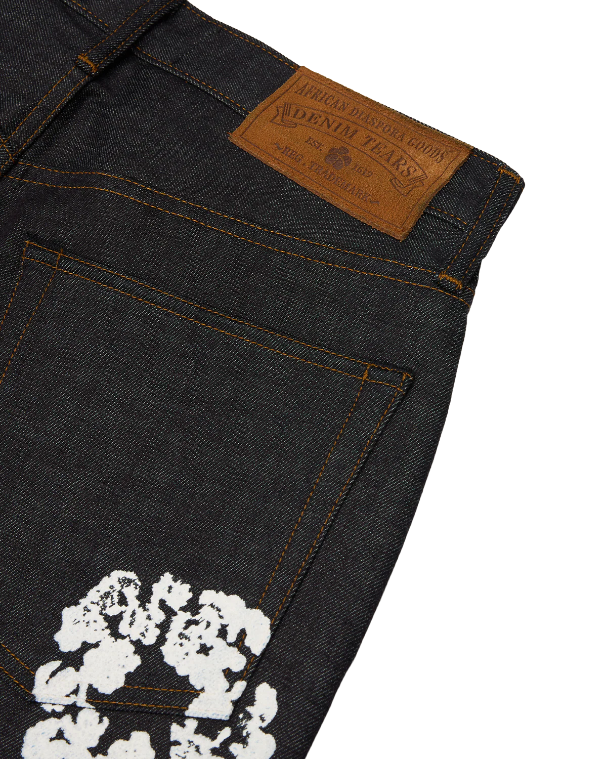 Straight Cotton Wreath Denim Pant Selvedge - Image 3